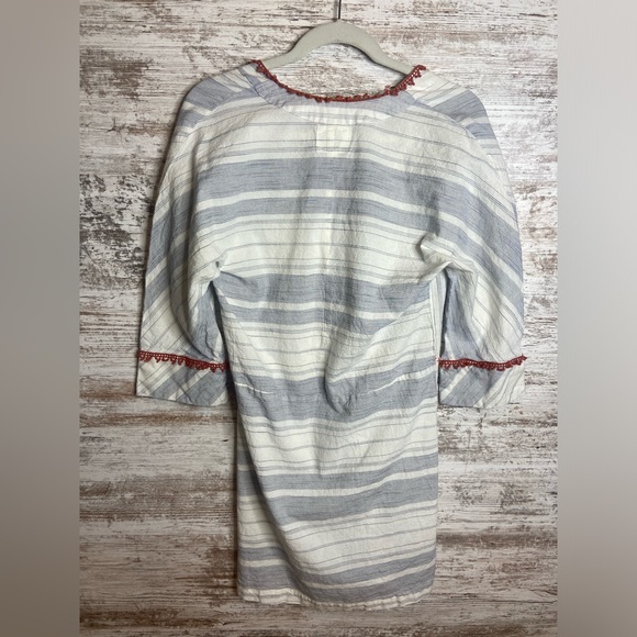 Pomegranate dress Sz XS blue white stripe w/tassel pockets. EUC - Picture 7 of 7